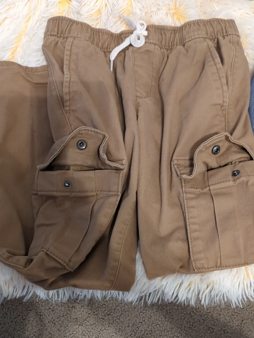 👖🤎💙Old Navy Slim Taper Drawstring Pants in Tan and Blue🤎💙👖
